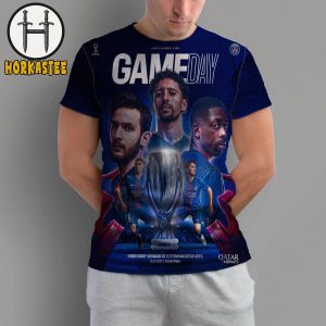 2025 UEFA Super Cup Final Gameday Poster Is Set Paris Saint-Germain Vs Tottenham Hotspur At Stadio Friuli On August 13 AOP Shirt