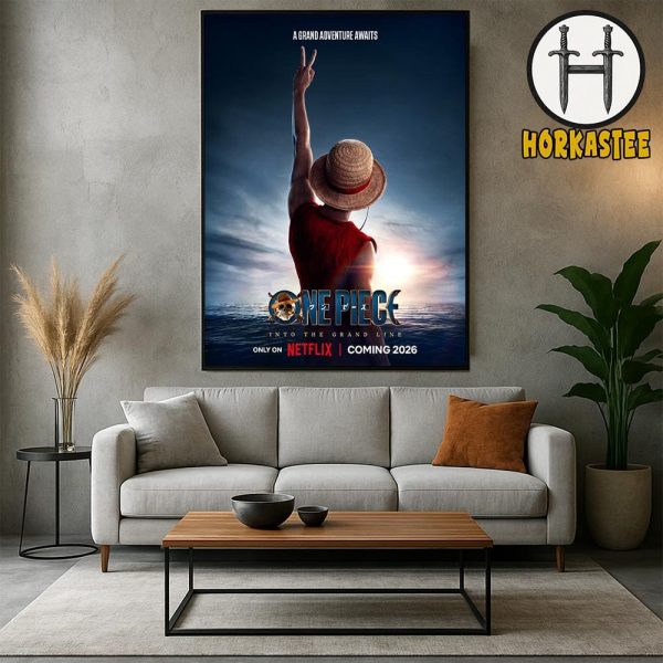 A Grand Adventure Awaits One Piece Into The Grand Line Official Poster One Piece Live Action Season 2 On Netflix In 2026 Home Decor Poster Canvas