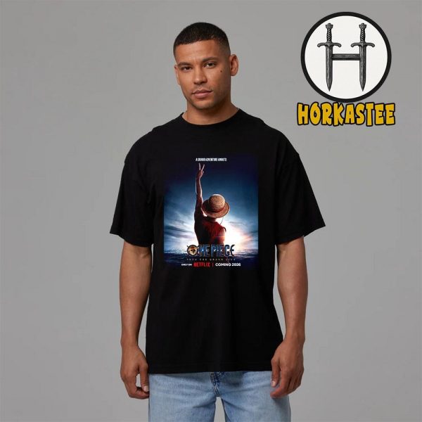 A Grand Adventure Awaits One Piece Into The Grand Line Official Poster One Piece Live Action Season 2 On Netflix In 2026 Unisex T-Shirt
