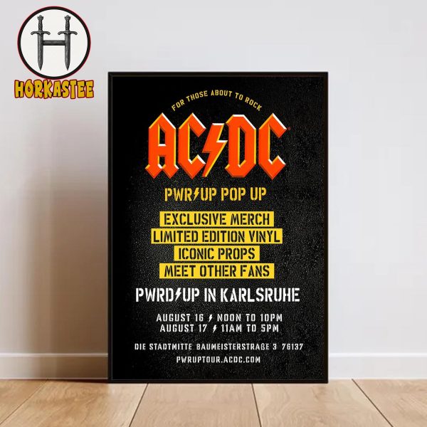 ACDC PWR UP Pop Up Exclusive Merch Limited Edition In Karlsruhe On August 16th and 17th 2025 Poster Canvas