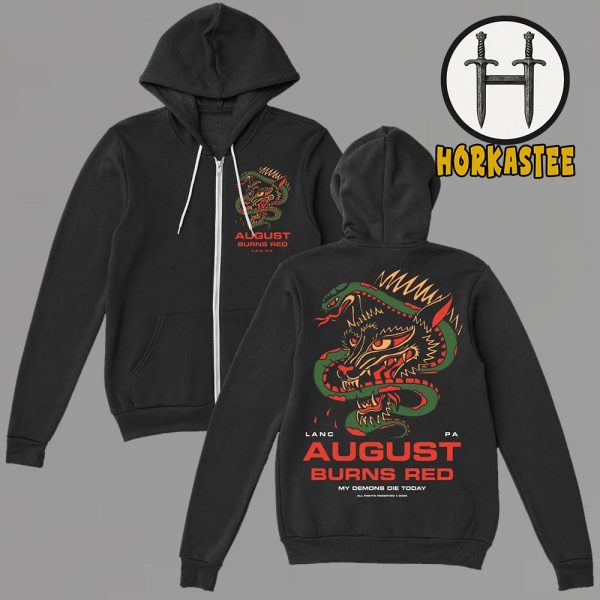 August Burns Red My Demons Die Today Snake Dragon Zip Hoodie Two Sided