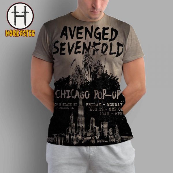 Avenged Sevenfold Pop Up In Chicago On August 29th And September 1st 2025 All Over Print T-Shirt