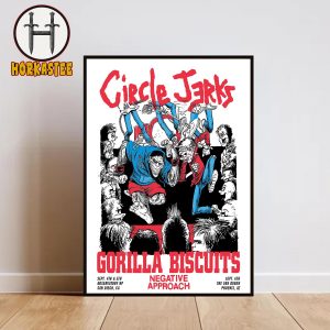 Circle Jerks Gorilla Biscuits Negative Approach Schedule On Septemer 2025 Home Decor Poster Canvas