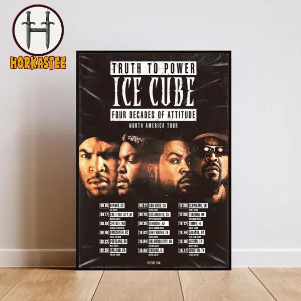 Ice Cube Truth to Power Four Decades Of Attitude North America Tour Home Decor Poster Canvas
