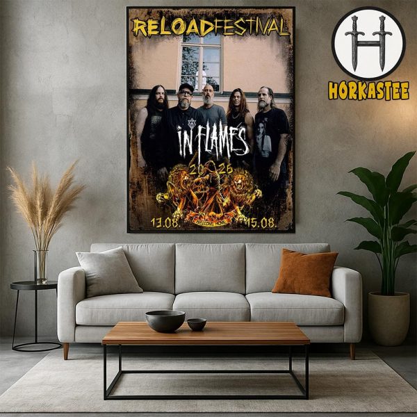 In Flames Reload Festival 2026 Poster In Germany On August 13-15 2026 Home Decor Poster Canvas