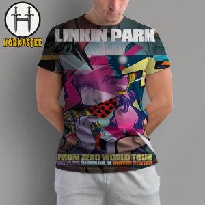 Linkin Park Chicago Poster 2025 From Zero World Tour At United Center In Illinois On August 11 2025 AOP Shirt