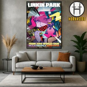 Linkin Park Chicago Poster 2025 From Zero World Tour At United Center In Illinois On August 11 2025 Poster Canvas Home Decor