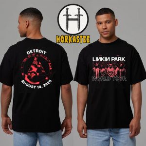 Linkin Park Detroit 2025 From Zero World Tour Official Merchandise Tee At Little Caesars Arena In Michigan On August 14 2025 Two Sided Unisex T-Shirt