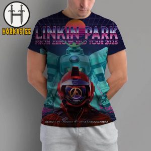 Linkin Park Detroit 2025 From Zero World Tour Official Poster At Little Caesars Arena In Michigan On August 14 2025 All Over Print Shirt
