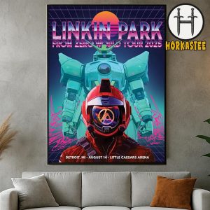 Linkin Park Detroit 2025 From Zero World Tour Official Poster At Little Caesars Arena In Michigan On August 14 2025 Home Decor Poster Canvas