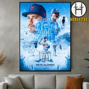 Pete Alonso 253 Home Runs Poster New York Mets All-Time Home Run Leader Home Decor Poster Canvas