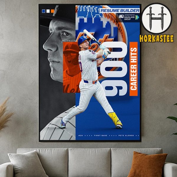 Polar Bear Pete Alonso 900 Career Hits Poster Resume Builder New York Mets Home Decor Poster Canvas