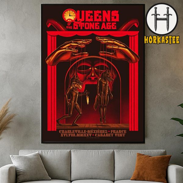 Queens Of The Stone Age QOTSA Cabaret Vert 2025 The End Is Nero Tour Poster At Charleville-Mezieres In France On August 16 2025 XVI VIII MMXXV Poster Canvas