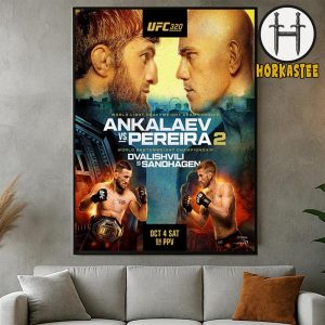 UFC 320 Official Poster Ankalaev Vs Pereira 2 And Dvalishvili Vs Sandhagen Poster Canvas Home Decor