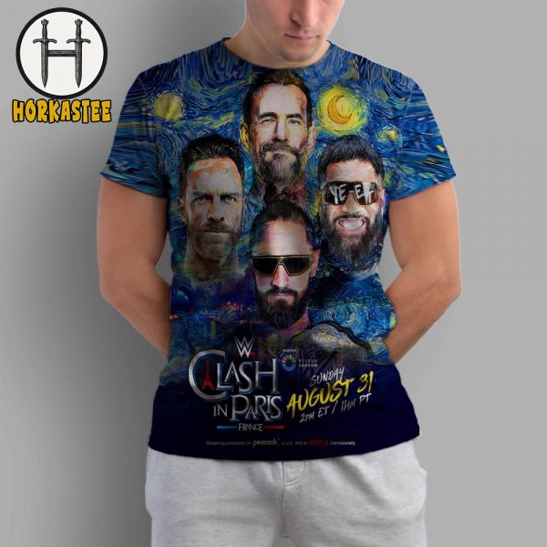 WWE Clash In Paris Fatal 4 Way For World Heavyweight Championship All Over Print T-Shirt