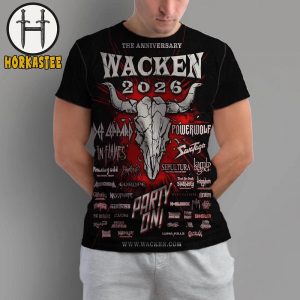 Wacken Open Air Festival 2026 WOA The 35 Years Anniversary Line Up Poster Party On All Over Print Shirt