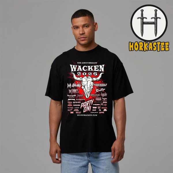 Wacken Open Air Festival 2026 WOA The 35 Years Anniversary Line Up Poster Party On Essential T-Shirt