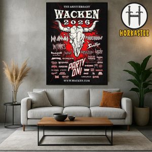 Wacken Open Air Festival 2026 WOA The 35 Years Anniversary Line Up Poster Party On Poster Canvas Home Decor